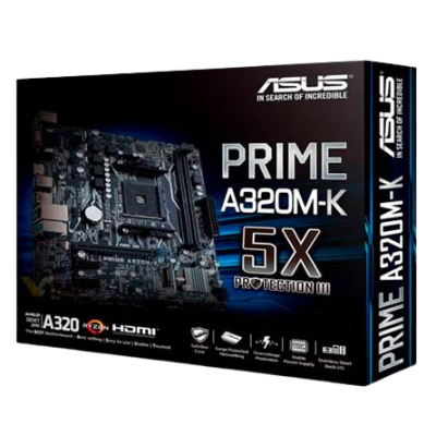 ASUS PRIME A320M K AM4 2DDR4 32GB 2133 A 3200MHZ M.2 HDMI SATA PCIE3.0 PRIME A320M K