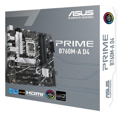 ASUS PRIME B760M A D4 LGA 1700 13A y 12A MATX PCIE 4.0 2M.2 4DDR4 128GB PRIME B760M A D4