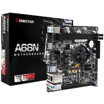 BIOSTAR A68N 2100K 2.0 AMD E1 6010 SOCKET BGA FT3B MINI ITX A68N 2100K 2.0